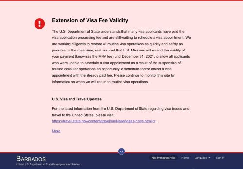 
                            12. Barbados AIS - US Visa Info