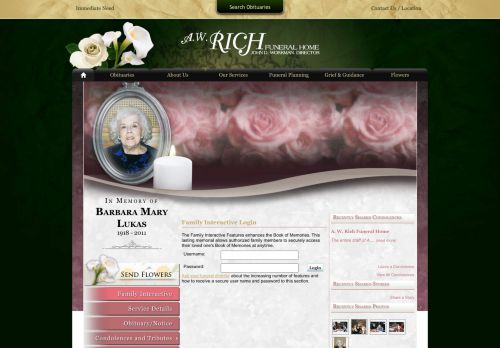 
                            12. Barbara Lukas Login - Fairfax, Vermont | A W Rich Funeral Home