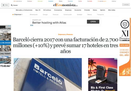 
                            12. Barceló cierra 2017 con una facturación de 2.700 millones (+10%) y ...