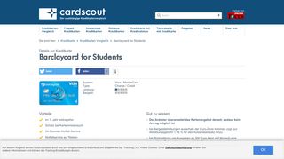 
                            12. Barclaycard for Students: Alle Vorteile | cardscout