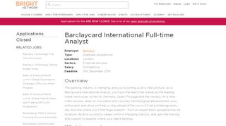 
                            8. Barclaycard International Full-time Analyst - Barclays - Bright Network