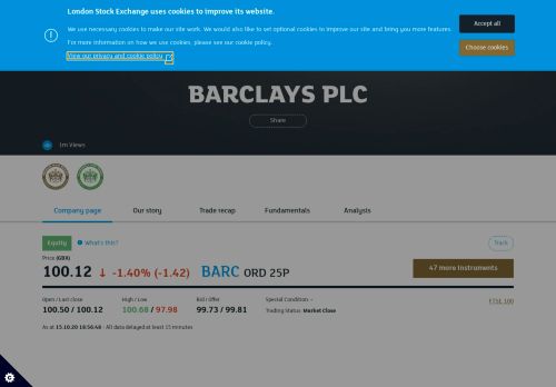 
                            5. BARCLAYS share price (BARC) - London Stock Exchange