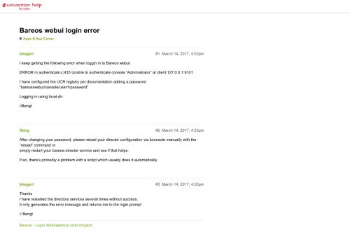 
                            6. Bareos webui login error - Apps & App Center - Univention Help