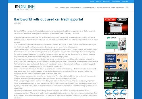 
                            6. Barloworld rolls out used car trading portal - IT-Online