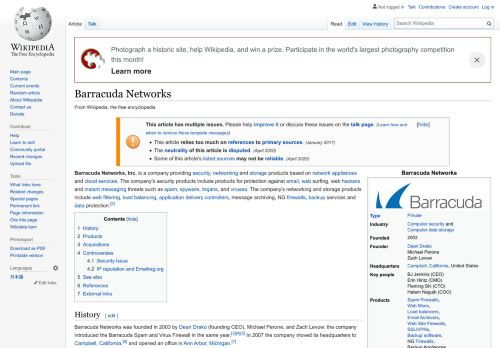
                            12. Barracuda Networks - Wikipedia