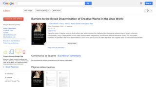 
                            6. Barriers to the Broad Dissemination of Creative Works in the Arab ... - Resultado de Google Books