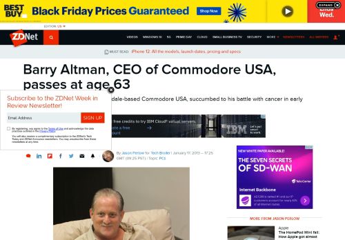 
                            12. Barry Altman, CEO of Commodore USA, passes at age 63 | ZDNet