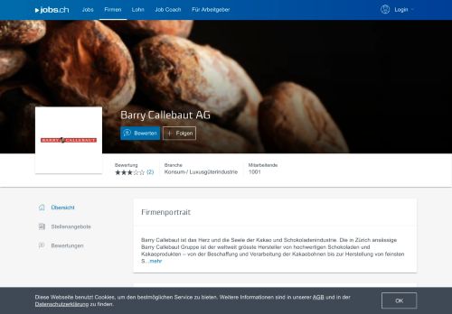 
                            5. Barry Callebaut AG - 1 offene Stelle auf jobs.ch