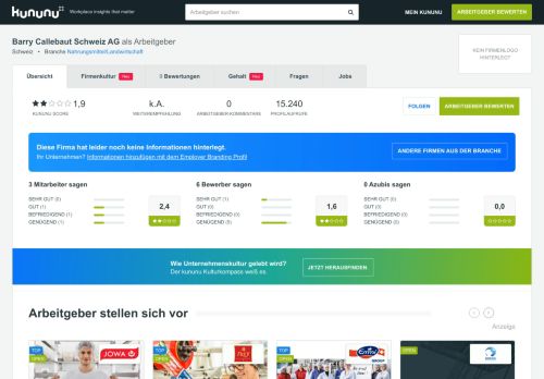 
                            7. Barry Callebaut Schweiz als Arbeitgeber: Gehalt, Karriere, Benefits ...