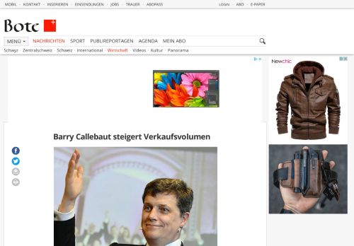 
                            10. Barry Callebaut steigert Verkaufsvolumen | Wirtschaft | Bote der ...