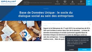 
                            7. Base de Données Unique - le socle du dialogue social au ... - Opcalia