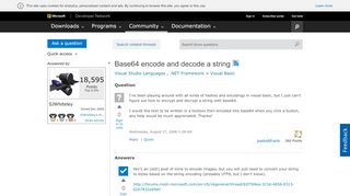 
                            11. Base64 encode and decode a string - MSDN - Microsoft