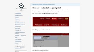 
                            11. Basecamp Classic: How can I switch to Google sign-in?
