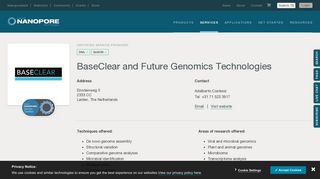 
                            11. BaseClear and Future Genomics Technologies