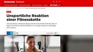 
                            6. Basefit: Unsportliche Reaktion einer Fitnesskette - Beobachter