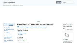 
                            5. Bash - logout - Exit a login shell - (Builtin Command) [Gerardnico]