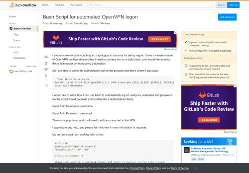 
                            1. Bash Script for automated OpenVPN logon - Stack Overflow