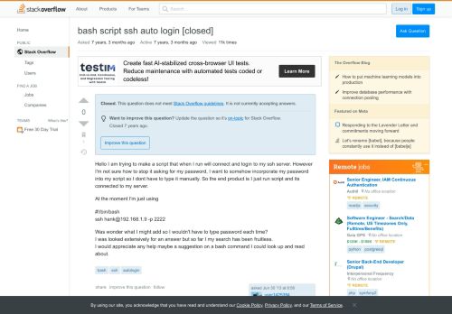 
                            12. bash script ssh auto login - Stack Overflow