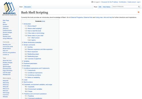 
                            8. Bash Shell Scripting - Wikibooks, open books for an open world