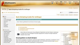 
                            4. Bash-Skripting-Guide für Anfänger › Shell › Wiki › ubuntuusers.de