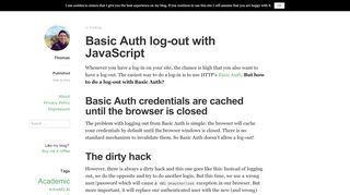 
                            4. Basic Auth log-out with JavaScript – Thomas Uhrig