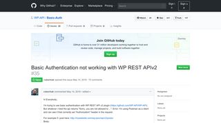 
                            2. Basic Authentication not working with WP REST APIv2 · Issue #35 ...