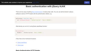 
                            6. Basic authentication with jQuery AJAX - Tom's Blog