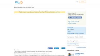
                            8. Basic Computer Literacy Online Practice Test - WizIQ
