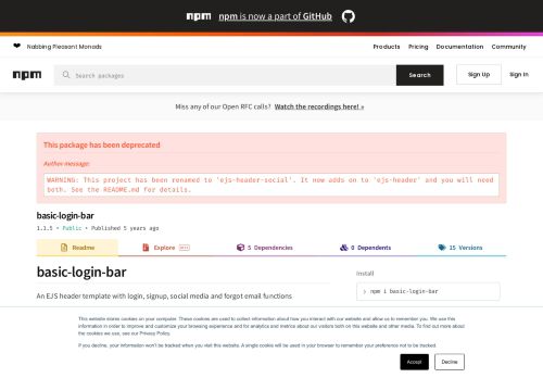 
                            9. basic-login-bar - npm