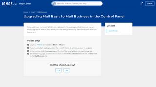
                            9. Basic mailbox to Mail Business upgrade - 1&1 IONOS Help