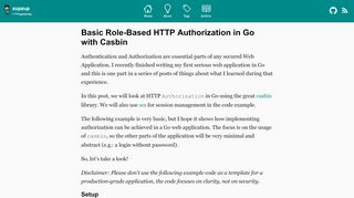 
                            8. Basic Role-Based HTTP Authorization in Go with Casbin - zupzup