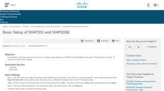 
                            10. Basic Setup of WAP200 and WAP200E - Cisco
