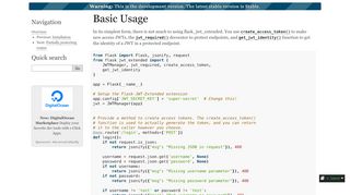 
                            1. Basic Usage — flask-jwt-extended 3.17.0 documentation