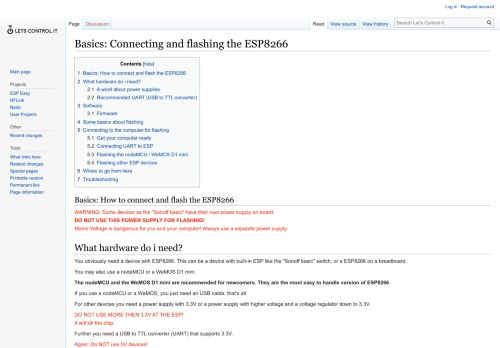 
                            3. Basics: Connecting and flashing the ESP8266 - Let's Control It