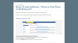 
                            8. Basics: E-mail Addresses - Where to Find Them on Booking.com?
