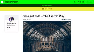 
                            12. Basics of MVP — The Android Way – Hacker Noon