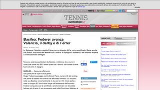 
                            8. Basilea: Federer avanza, Valencia, il derby è di Ferrer - La Gazzetta ...