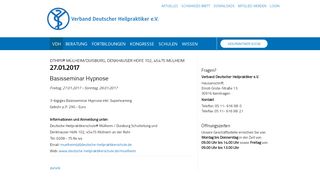 
                            11. Basisseminar Hypnose - Verband Deutscher Heilpraktiker e.V.