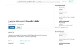 
                            9. Basler Versicherungen & Baloise Bank SoBa - Schweiz | LinkedIn