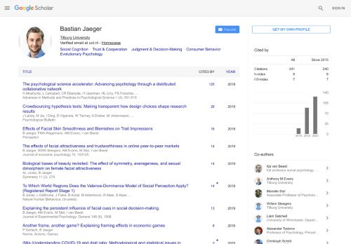 
                            12. Bastian Jaeger - Google Scholar Citations