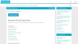 
                            8. Basware Portal login sites - Basware - Knowledge Base Article ...