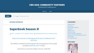 
                            9. Batang Superbook | CBN Asia Community Partners