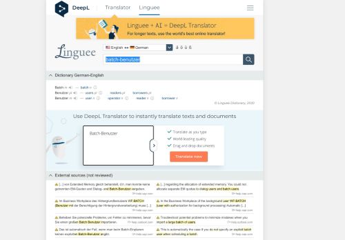 
                            11. Batch-Benutzer - English translation – Linguee