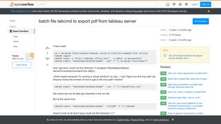 
                            3. batch file tabcmd to export pdf from tableau server - Stack Overflow