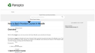 
                            7. Batch Provision Courses in Moodle - Admin - Panopto Support