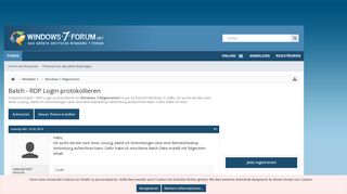 
                            4. Batch - RDP Login protokollieren - Windows 7 Forum