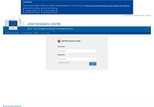 
                            2. BATIS Account Login - The European IPPC Bureau