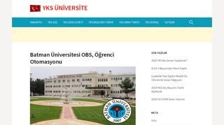 
                            5. Batman Üniversitesi OBS, Öğrenci Otomasyonu – YKS ÜNİVERSİTE