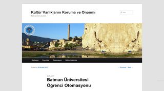 
                            10. Batman Üniversitesi Öğrenci Otomasyonu | Kültür Varlıklarını Koruma ...