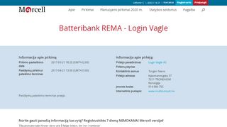 
                            6. Batteribank REMA - Login Vagle – Mercell viešieji pirkimai